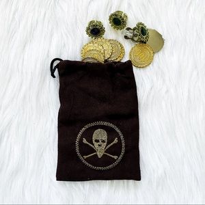 🔴4/$25 forum novelties halloween pirate pouch with coins and jewelry